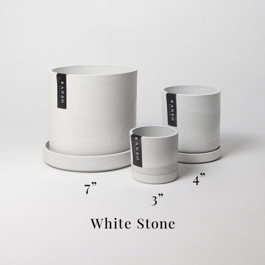 Signature Planter -3" (white stone)