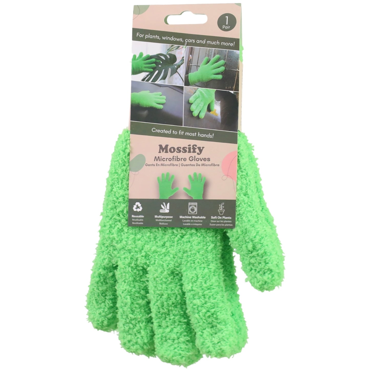 Mossify® Leaf Shining Microfiber Gloves - One Size - Green
