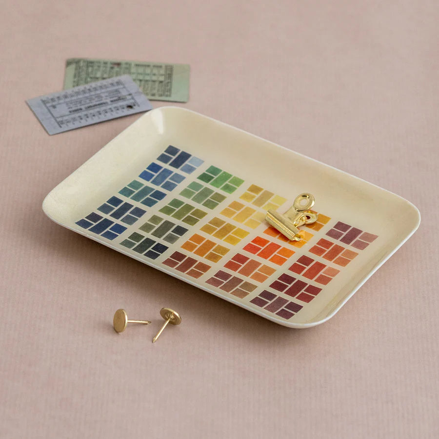 Rectangular Enamel Tray - Watercolour Swatches