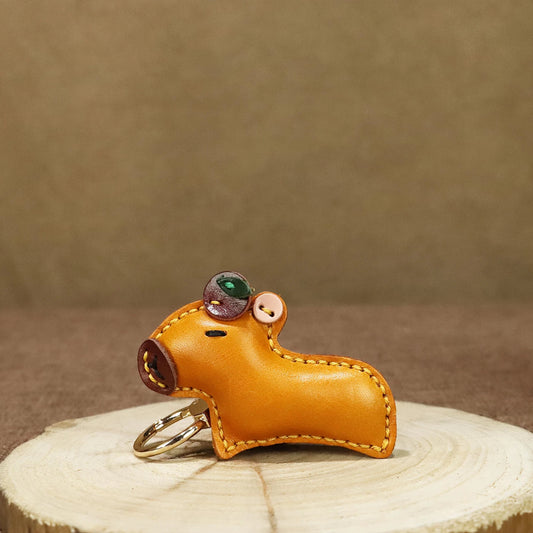 Capybara leather charm