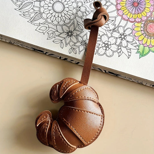 Croissant keychain charm