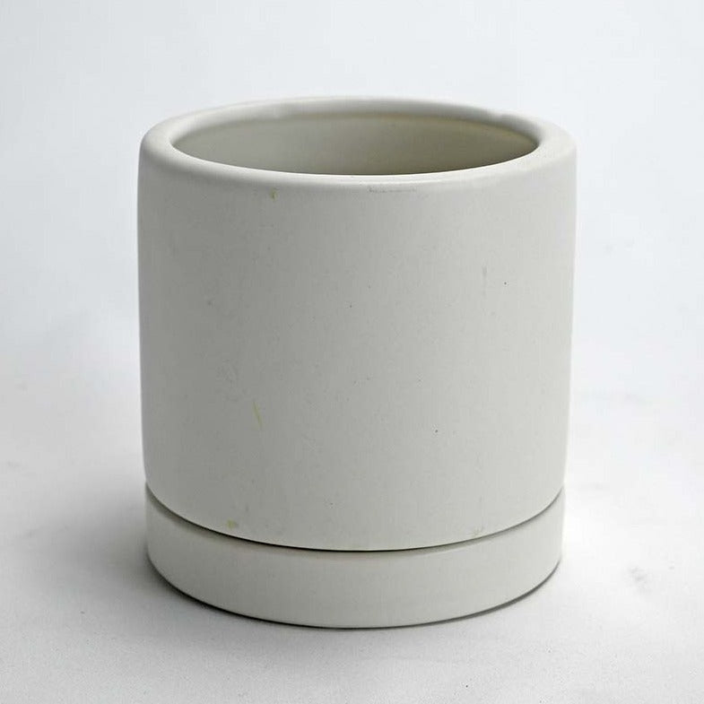 PLANTERS - Contemporary Cylinder With Sauce - Matte White 3.5"