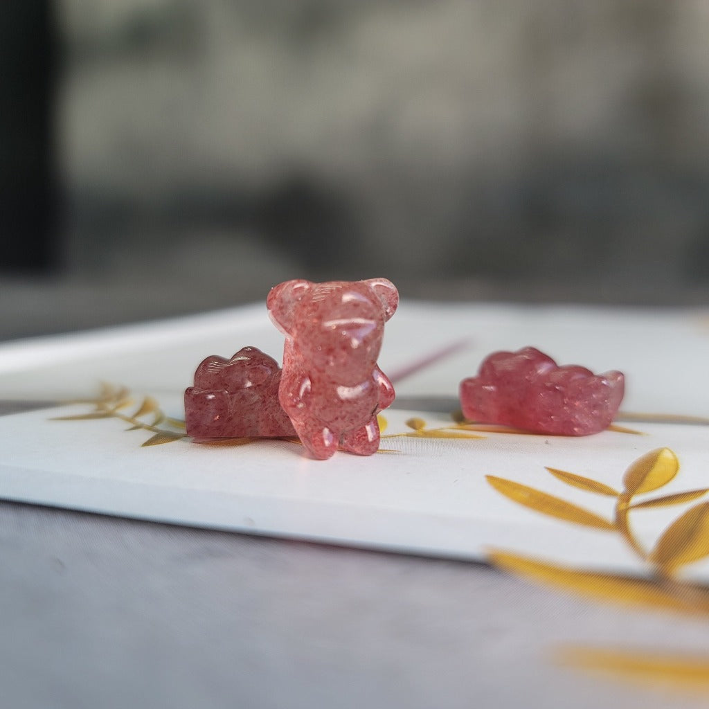 CRYSTALS - GUMMY BEAR CRYSTAL - STRAWBERRY QUARTZ