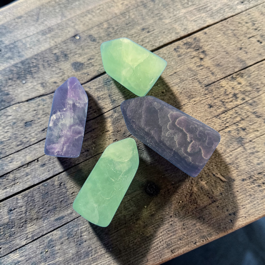 Rainbow fluorite - points (rough)
