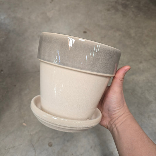 Standard Pot 6.75" - grey/ cream