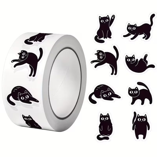 Roll sticker - black cat