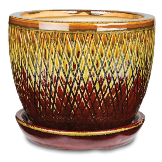 Scratched Cup Pot  - 10"