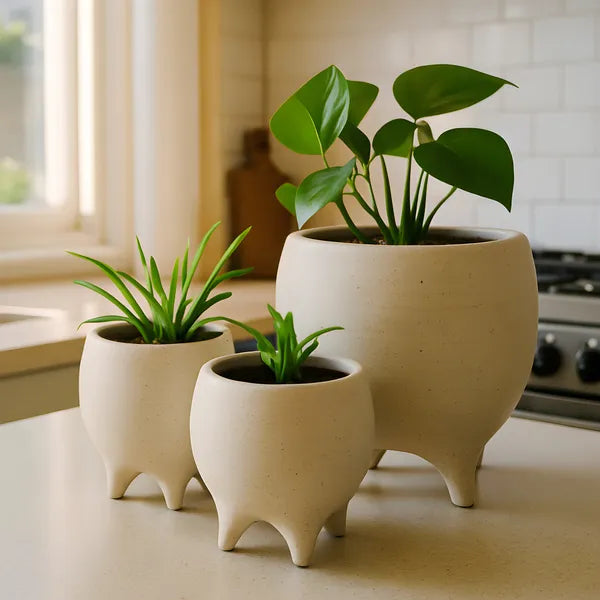 Tip-Toe Footed Planter, 5" (Sandy)