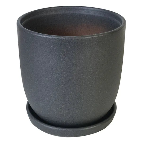 Chatham Egg Pot - 5.5" (sandy matte black)