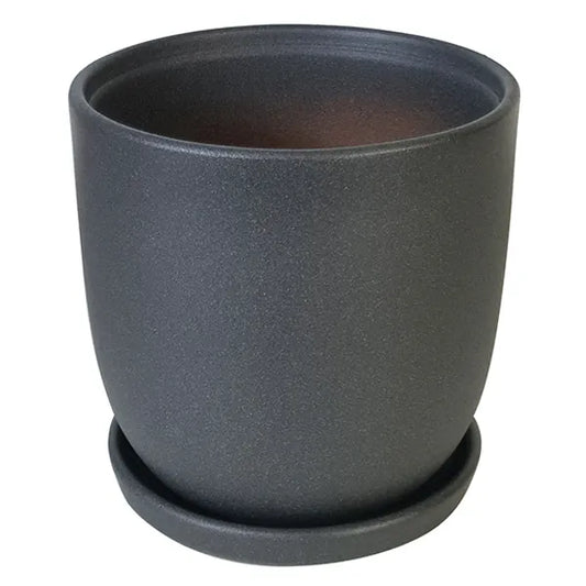 Chatham Egg Pot - 5.5" (sandy matte black)