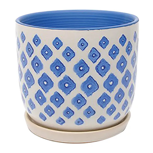 Modern Egg Pot - 5.5" (blue/white)