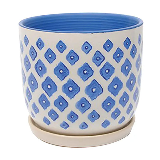 Modern Egg Pot - 7.75" (blue/white)