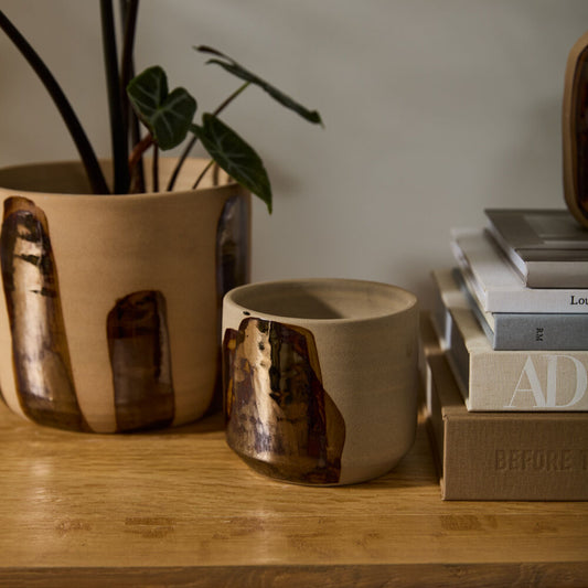 Bronze Brushstroke Pot - 7.75"