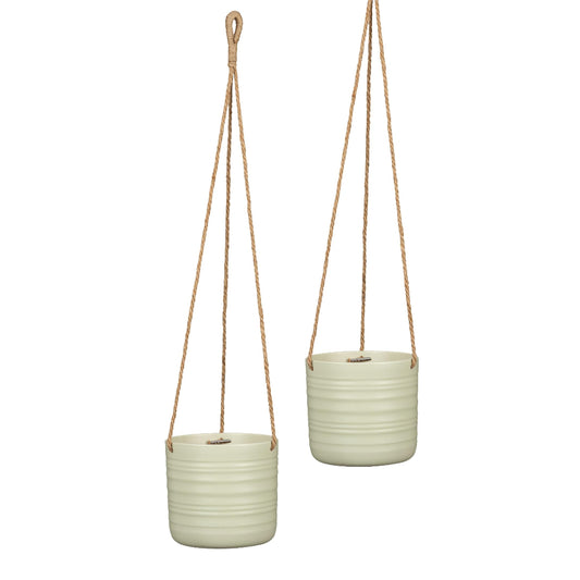 Cottage Ceramic Hanging Plant Pot 6.5"