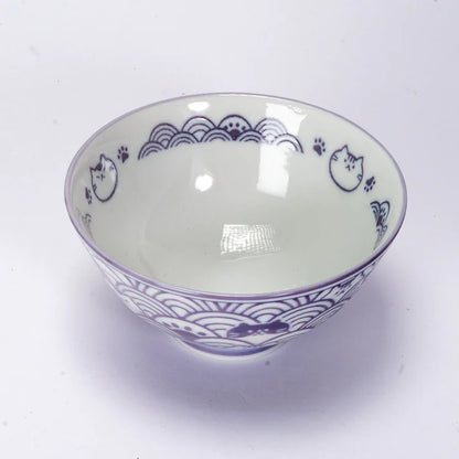 Seikaiha Neko Bowl - 4.5"