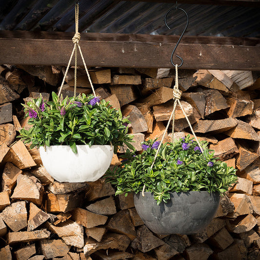 Nala hanging bowl planter - 12" (black)