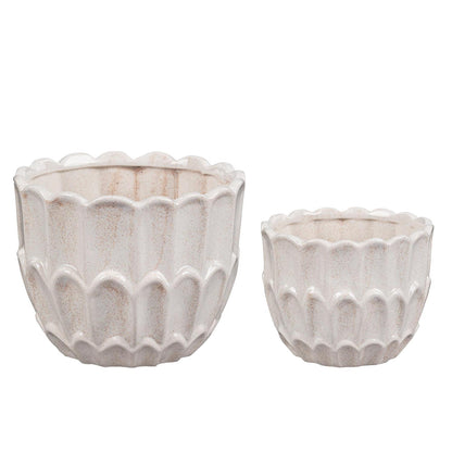 Scalloped Ceramic Planter