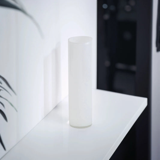 GLASS VASE - 5" X 20" (white)