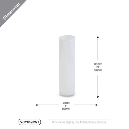 GLASS VASE - 5" X 20" (white)