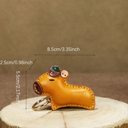 Capybara leather charm