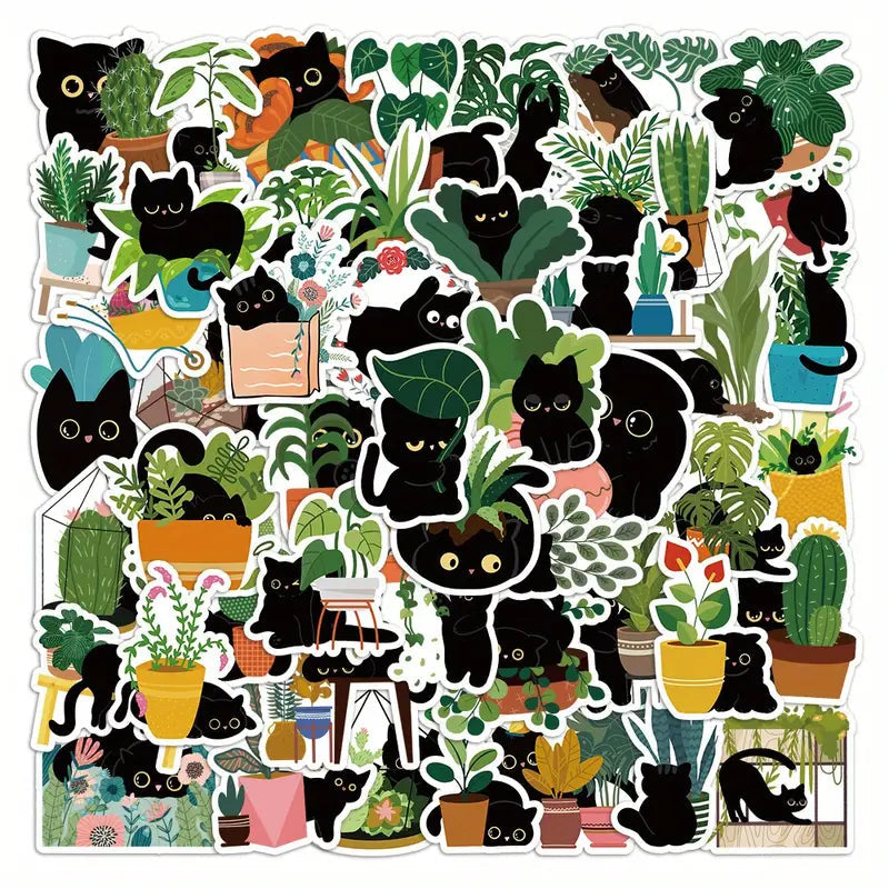 Cats and Plants Sticker