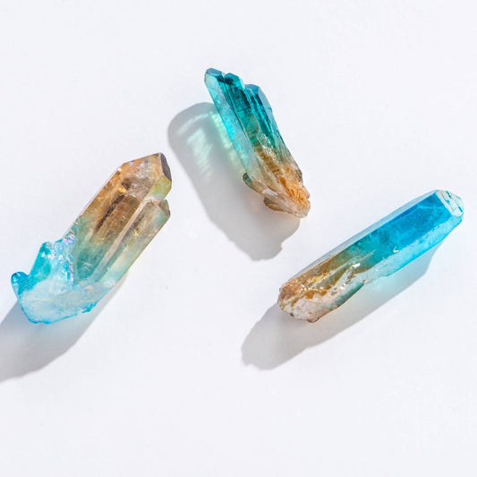 CRYSTALS - Peach-Teal Ombre Quartz Crystal Points