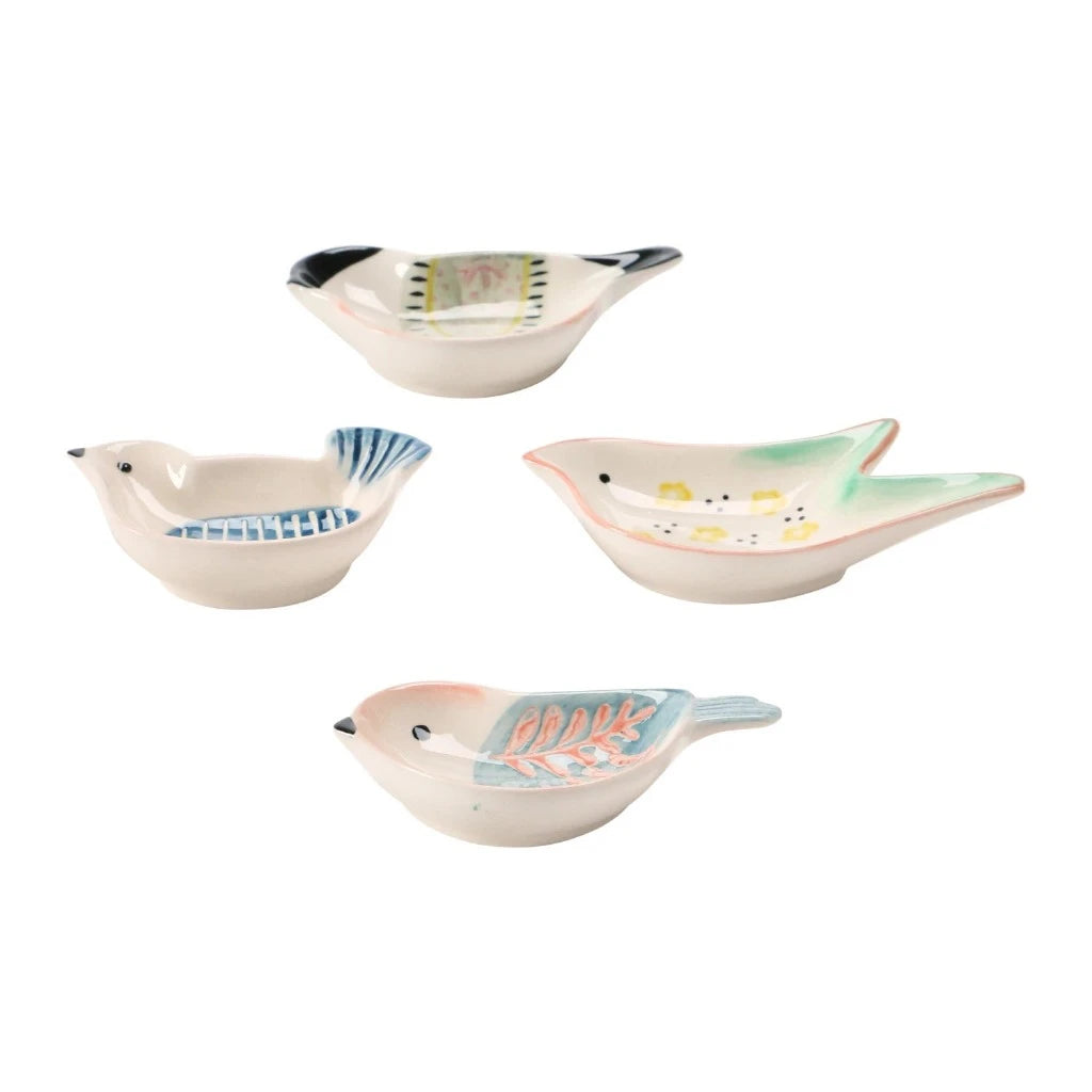 Hand-Painted Stoneware Bird Dish - Assorted