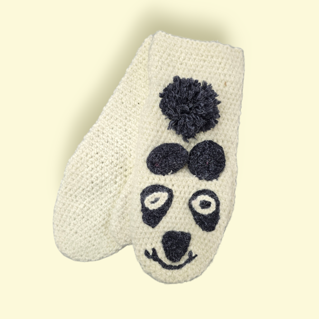 Crochet Mittens - Panda