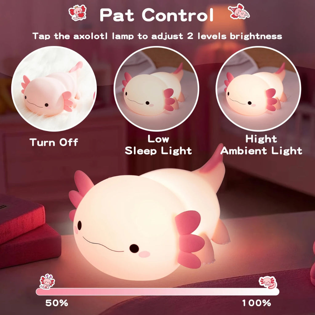 Pink Axolotl Night Light